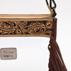 ADBGZ876 Clear Stadium Fringe Crossbody Bag | Hand-Tooled Leather by American Darling