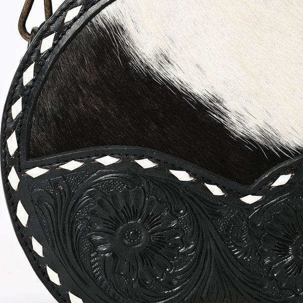 ADBGZ877 Round Cowhide & Hand-Tooled Leather Canteen Bag | American Darling
