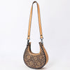 ADBGZ878 Half-Moon Hand-Tooled Leather Crossbody Bag - American Darling
