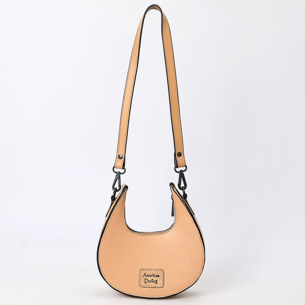 ADBGZ878 Half-Moon Hand-Tooled Leather Crossbody Bag - American Darling
