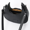 ADBGZ878B Black Half-Moon Hand-Tooled Leather Crossbody Bag - American Darling