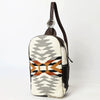 ADBGA631 American Darling Hand Woven Saddle Blanket Hair-On Cowhide Genuine Leather Sling Bag