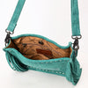 ADBG1572 American Darling Western Genuine Suede Leather Crossbody Bag with Fringe & Buck Stitch Detailing