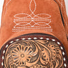 ADBG1573 American Darling Genuine Suede Leather Sling Bag with Hand Tooled Floral Front & Buck Stitch Details