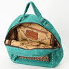 ADBG1574 American Darling Genuine Suede Leather Backpack Bag with Hand Tooled Floral Front & Buck Stitch Accents