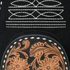 ADBG1574B American Darling Black Suede Genuine Leather Backpack Bag with Hand Tooled Floral Front & Buck Stitch Accents