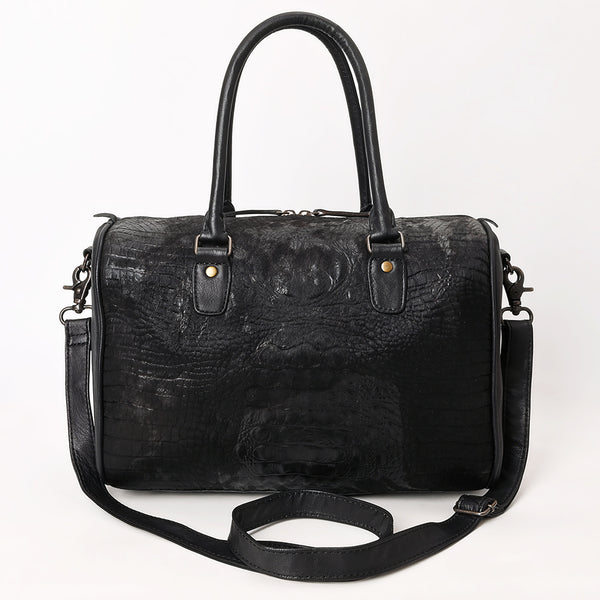 ADBG1562C American Darling Black Crocodile Embossed Western Leather Speedy Bag Genuine Vegetable Tanned Travel Bag