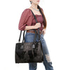 ADBG1561 American Darling Western Genuine Leather Crocodile Embossed Tote Bag