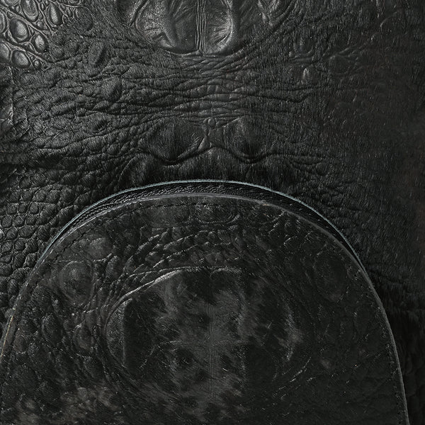 ADBG1564C American Darling Western Backpack Bag Handcrafted from Black Crocodile Embossed Genuine Leather