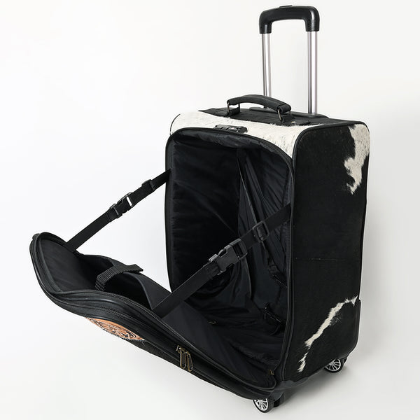ADBG1576 American Darling Western Genuine Leather Travel Case Tooled Detailing & Hair on cowhide Accents