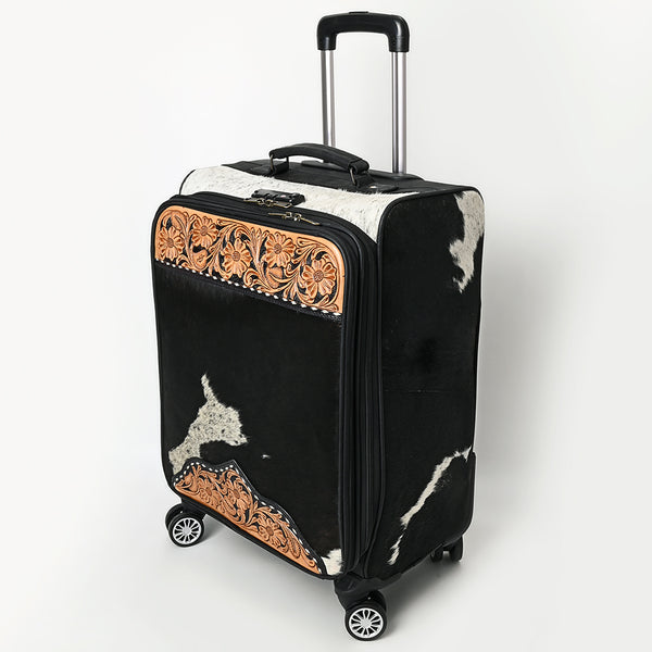 ADBG1576 American Darling Western Genuine Leather Travel Case Tooled Detailing & Hair on cowhide Accents