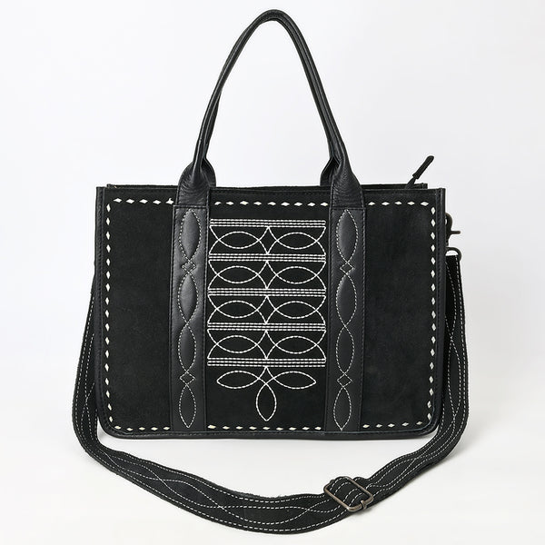 ADBG1577B American Darling Black Western Genuine suede Leather Tote Bag with Handcrafted Detailing & Premium Craftsmanship