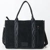 ADBG1577B American Darling Black Western Genuine suede Leather Tote Bag with Handcrafted Detailing & Premium Craftsmanship