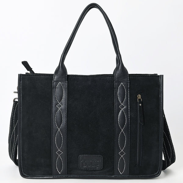 ADBG1577B American Darling Black Western Genuine suede Leather Tote Bag with Handcrafted Detailing & Premium Craftsmanship