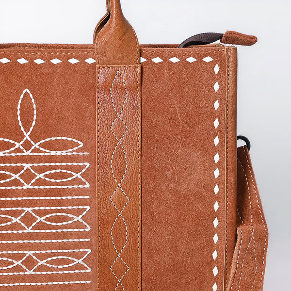 ADBG1577 American Darling Western Genuine Suede Leather Tote Bag with Handcrafted Detailing and Premium Craftsmanship