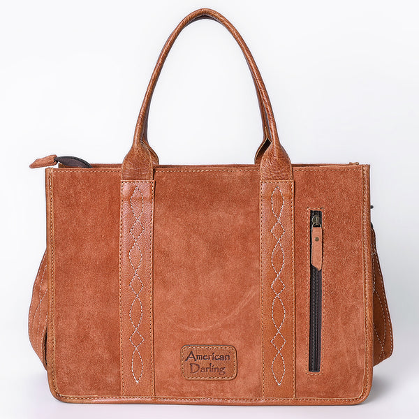 ADBG1577 American Darling Western Genuine Suede Leather Tote Bag with Handcrafted Detailing and Premium Craftsmanship