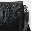 ADBG1579 American Darling Western Genuine Leather Cross Body Bag with Fringes and Crocodile Embossed Detailing