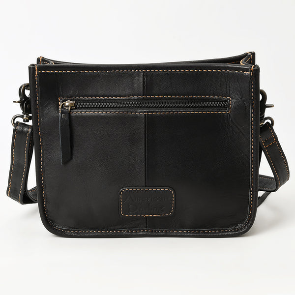 ADBG1579 American Darling Western Genuine Leather Cross Body Bag with Fringes and Crocodile Embossed Detailing