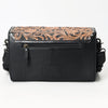 ADBG1582 American Darling Western Hand-Tooled Floral Envelop Bag with Hair-On Cowhide and Braided Strap