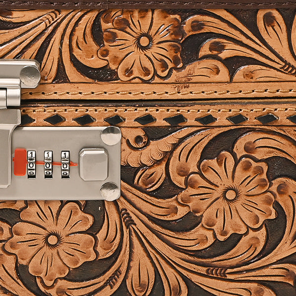 ADBGA633 American Darling Artisan Hand Tooled Leather Locking Jewelry Case