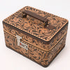 ADBGA633 American Darling Artisan Hand Tooled Leather Locking Jewelry Case