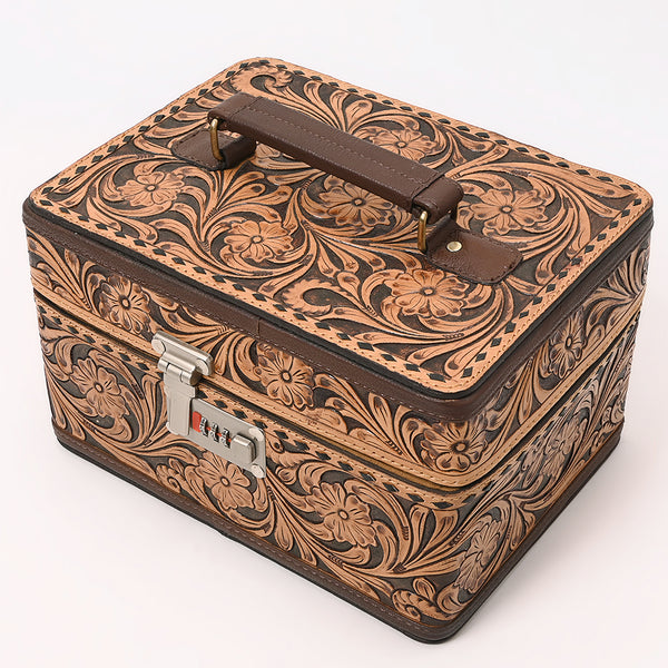 ADBGA633 American Darling Artisan Hand Tooled Leather Locking Jewelry Case