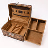 ADBGA633 American Darling Artisan Hand Tooled Leather Locking Jewelry Case