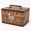 ADBGA633 American Darling Artisan Hand Tooled Leather Locking Jewelry Case