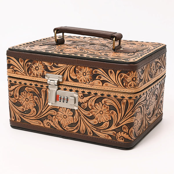 ADBGA633 American Darling Artisan Hand Tooled Leather Locking Jewelry Case