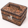 ADBGA634 American Darling Tooled Leather Lockbox with Floral Scrollwork & Combination Lock
