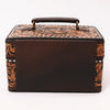 ADBGA634 American Darling Tooled Leather Lockbox with Floral Scrollwork & Combination Lock