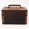 ADBGA634 American Darling Tooled Leather Lockbox with Floral Scrollwork & Combination Lock
