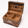 ADBGA634 American Darling Tooled Leather Lockbox with Floral Scrollwork & Combination Lock
