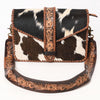 ADBGA635 American Darling Hand Tooled Hair-On Cowhide Genuine Leather Small Cross body Bag