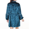ADDR009 American Darling Teal Crushed Velvet Dress Western Studded Concho Tunic