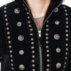 ADDR015 American Darling Black Velvet Fabric Jacket Western Studded Concho Zip Up