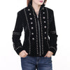 ADDR015 American Darling Black Velvet Fabric Jacket Western Studded Concho Zip Up