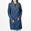 ADDR018 American Darling Denim Dress Western Studded Concho Pleated Tunic