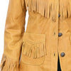 ADJKTLTR07 Genuine Leather Women Shirt Jacket Dress