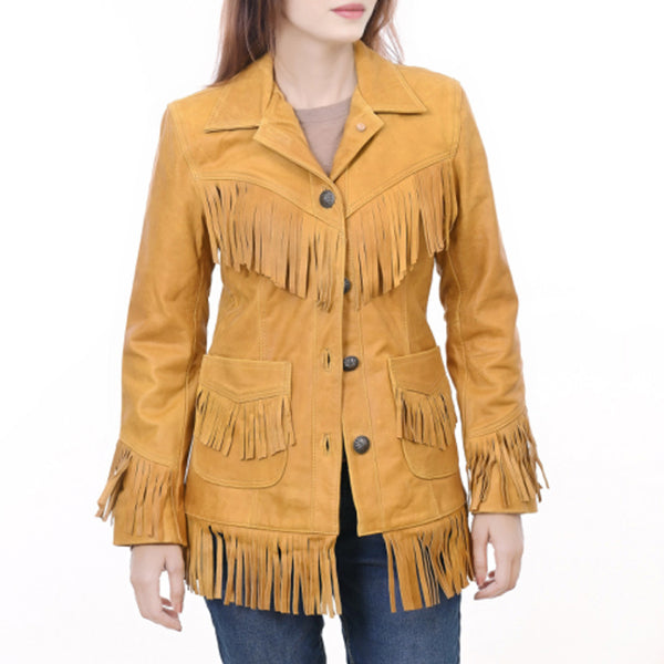 ADJKTLTR07 Genuine Leather Women Shirt Jacket Dress