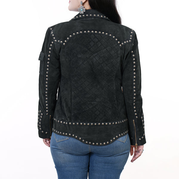 ADJKTLTR11 Genuine Leather Women Shirt Jacket Dress