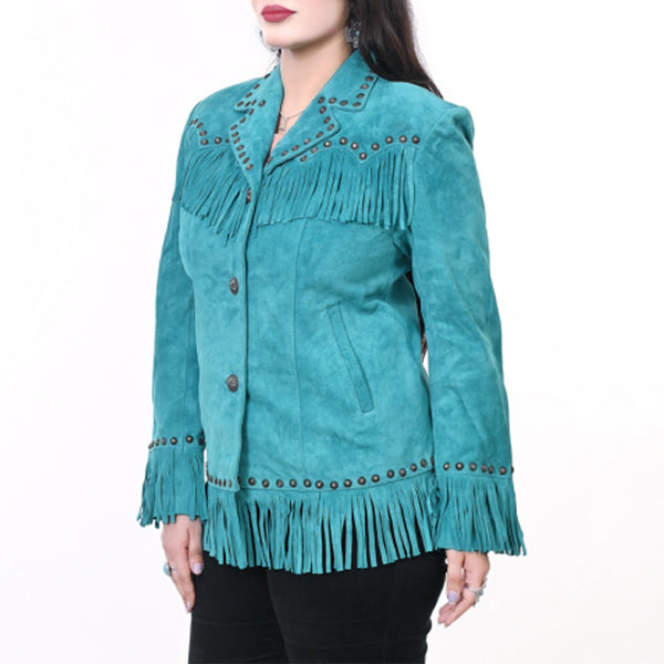 ADJKTLTR12 Genuine Leather Women Shirt Jacket Dress