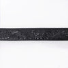 ADBL171 Hand-Tooled Black Floral Western Leather Belt with Oval Buckle