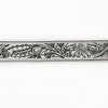 ADBL173 Hand-Tooled Silver Floral Western Leather Belt with Oval Buckle