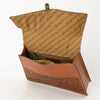 ADBGZ808 Hand-Tooled Leather Flap Tote Bag - Western Top Handle Purse