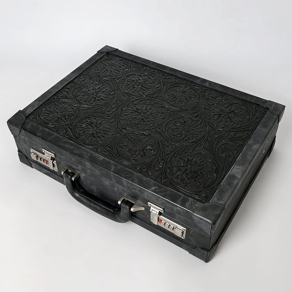 ADBGZ882 Hand-Tooled Leather Jewelry Case with Combination Locks | American Darling
