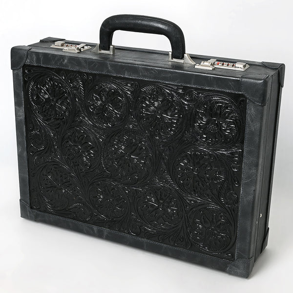 ADBGZ882 Hand-Tooled Leather Jewelry Case with Combination Locks | American Darling