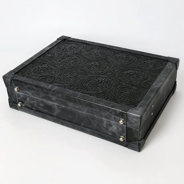 ADBGZ882 Hand-Tooled Leather Jewelry Case with Combination Locks | American Darling