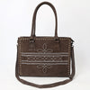 ADBG1553 American Darling Western Genuine Suede Leather Tote Bag with Buck Stitching | Handcrafted Everyday Tote