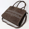ADBG1553 American Darling Western Genuine Suede Leather Tote Bag with Buck Stitching | Handcrafted Everyday Tote